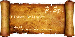 Pinkas Szilamér névjegykártya